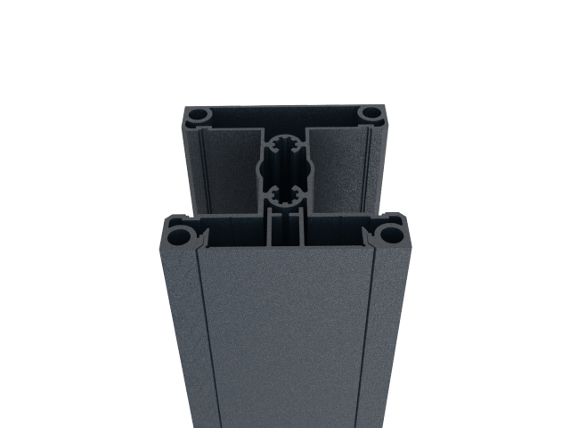 Jeu de poteaux en aluminium 70x70 et rail de couverture - 1850mm R7016